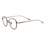 Elegant Brown Large Frame Reading Glasses - LE3048 Titanium Square Frames