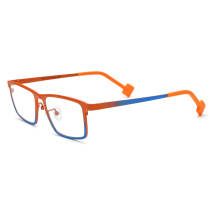 Rectangle Titanium Glasses LE3056 - Orange Fades To Blue