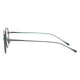 Stylish Glasses with Green Frames - LE3048 Green & Gunmetal Titanium Square Glasses