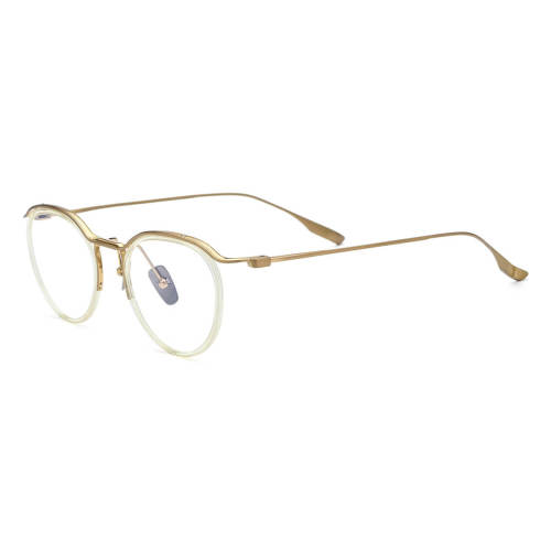 Clear Prescription Glasses LE3079 - Stylish Browline Titanium & Gold Eyewear