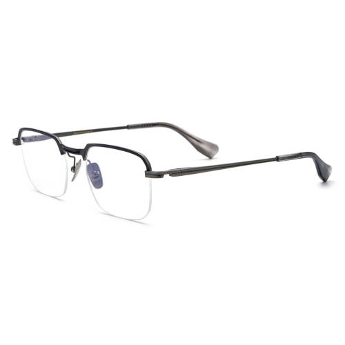 Half Rim Titanium Glasses LE3042 - Black Gray