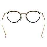 Large Frame Glasses - LE3079 Black & Gold - Stylish Titanium Browline Glasses