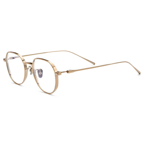 Titanium Prescription Glasses LE3049 - Elegant Gold Square Frames for Ultimate Comfort