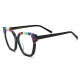 Oversized Cat Eye Acetate Glasses - LE3057 Black Variant - Stylish & Durable