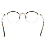 Half Rim Eyeglasses - Black & Gold Titanium Frames LE3044