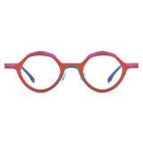 Large Prescription Glasses LE3031 – Striking Red Geometric Titanium Frames