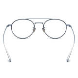 Prescription Aviator Glasses - Stylish and Lightweight Titanium Blue & Silver Glasses LE3039