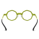 Geometric Frame Glasses - Stylish Yellow Titanium Glasses LE3045
