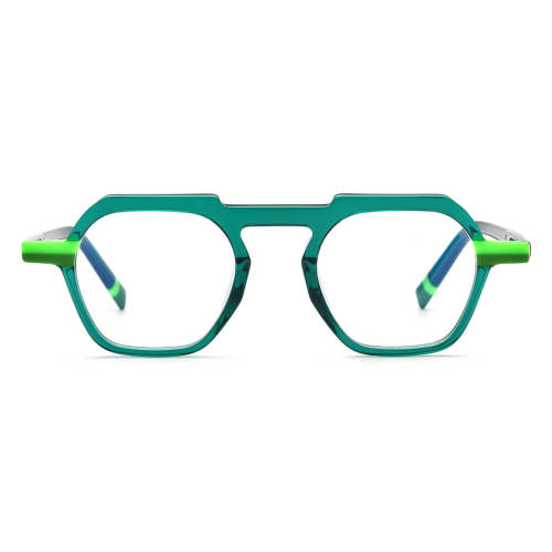 Geometric Acetate Glasses LE3041 - Clear Green