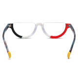 Large Frame Prescription Glasses - Stylish and Durable Frosted Red & Black Acetate Half Rim Glasses LE3037