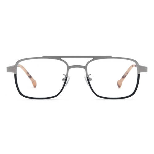 Titanium Glasses Frame - Stylish and Durable Silver Aviator Glasses LE3035