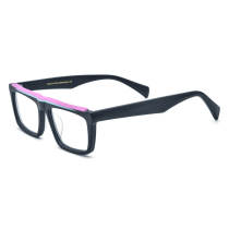 Rectangle Prescription Eyeglasses - Stylish and Durable Frosted Black Acetate Glasses LE3036