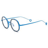 Round Titanium Glasses LE3082 - Blue