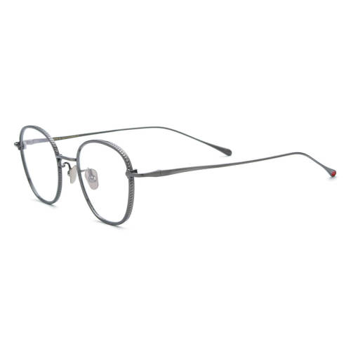 Elegant Gunmetal Square Frames - Premium Titanium Glasses LE3048