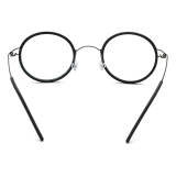 Stylish Mens Black Glasses - LE3077, Lightweight Round Titanium Frame