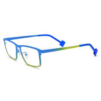 Rectangle Titanium Glasses LE3056 - Blue Fades To Yellow