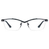 Glasses Black Frame - Stylish and Durable Titanium Half Rim Glasses LE3033