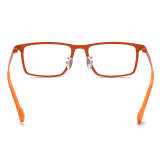 Orange to Blue Gradient Rectangle Glasses - Titanium Frame for Stylish Look