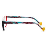 Large Frame Prescription Glasses - Stylish and Durable Frosted Red & Black Acetate Half Rim Glasses LE3037