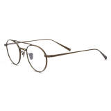 Brown Eyeglasses - Elegant and Lightweight Titanium Aviator Glasses LE3039