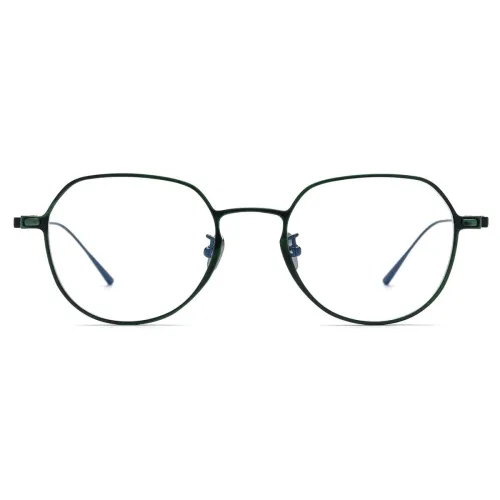 Black & Green Square Glasses for Women - LE3049 | Lightweight Titanium Frame