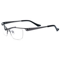 Half Frame Glasses - Stylish and Durable Titanium Gunmetal Glasses LE3033