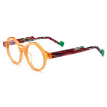 Bright and Stylish Round Yellow Glasses - LE3060 Acetate Frames Bright and Stylish Round Yellow Glasses - LE3060 Acetate Frames