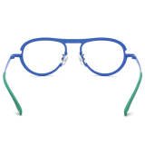 Aviator Frames for Prescription Glasses - LE3061 Green & Blue Titanium Eyewear