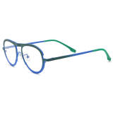 Aviator Frames for Prescription Glasses - LE3061 Green & Blue Titanium Eyewear