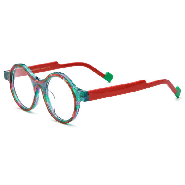 Green Eyeglasses Frames LE3060 - Round Acetate Glasses for Men and Women