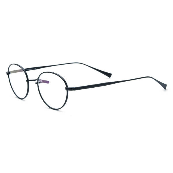 Large Prescription Eyeglasses - Stylish Titanium Oval Black Glasses for Professionals