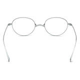 Silver Eyeglass Frames - Lightweight Titanium Oval Silver Glasses for Professionals