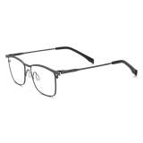 Mens Black Glasses - Stylish Titanium Rectangle Glasses with Adjustable Nose Pads