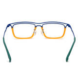 Blue Glasses Frames LE3066: Stylish Acetate and Titanium Rectangle Glasses with Adjustable Nose Pads