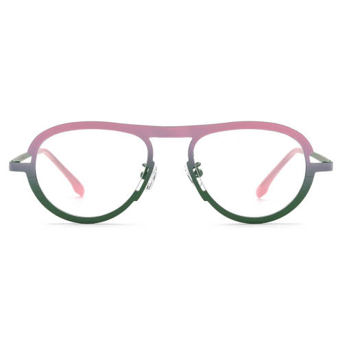 Aviator Titanium Glasses LE3061 - Pink & Green