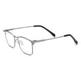 Titanium Frame Glasses - Sleek Silver Rectangle Glasses with Adjustable Nose Pads