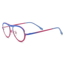 Blue and Red Titanium Aviator Glasses - LE3061 Blue and Red Titanium Aviator Glasses - LE3061