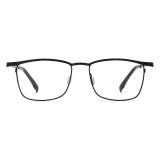 Large Frame Prescription Glasses - Titanium Rectangle Gunmetal Glasses