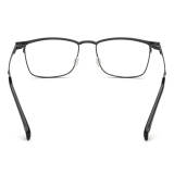Large Frame Prescription Glasses - Titanium Rectangle Gunmetal Glasses
