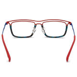 Rectangle Prescription Glasses - LE3066 Red | Acetate & Titanium Half-Frame Design