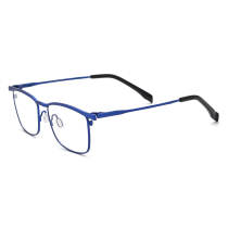 Rectangle Frame Glasses - Elegant Titanium Blue Rectangle Glasses for Men