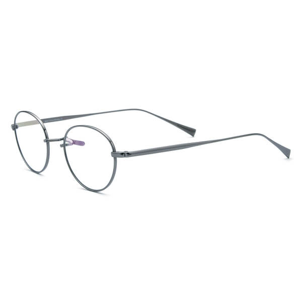 Oval Glasses Frames - Stylish Titanium Gunmetal Oval Glasses for Business Professionals