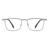 Titanium Frame Glasses - Sleek Silver Rectangle Glasses with Adjustable Nose Pads