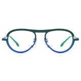 Aviator Frames for Prescription Glasses - LE3061 Green & Blue Titanium Eyewear