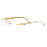 White Glasses Frames - Hypoallergenic, Durable Rimless Horn Rimmed Design