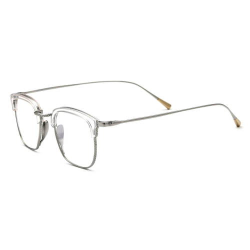 Clear Prescription Glasses - Hypoallergenic, Durable Titanium Browline Design