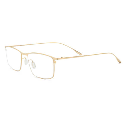 Rectangular Eyeglass Frames - Hypoallergenic, Durable Metal Design in Gold