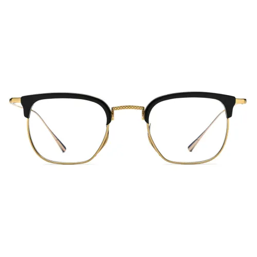 Black Glasses for Women - Hypoallergenic, Durable Titanium Browline Design