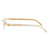 White Glasses Frames - Hypoallergenic, Durable Rimless Horn Rimmed Design
