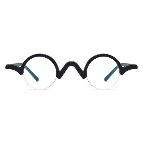 Half Rimmed Acetate Glasses - LE0775_Black